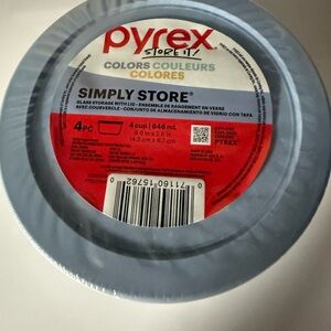 Pyrex Simply Store Glass Food Storage Set - Light Gray Lids